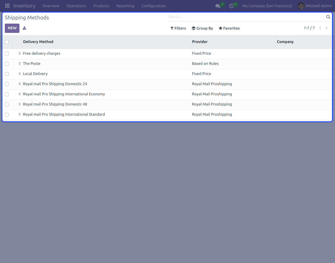 Odoo Royal Mail Proshipping Delivery Carrier