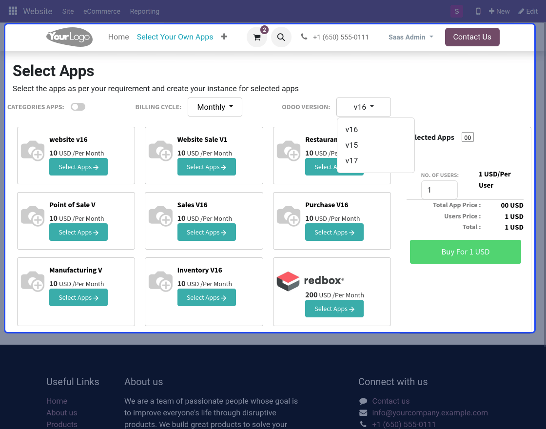 Odoo SaaS Kit | All in One