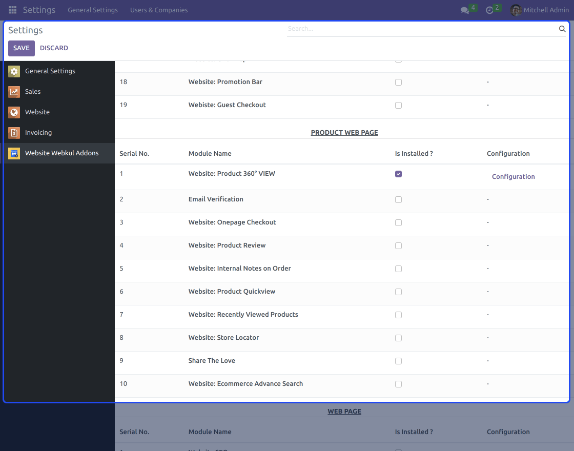 Odoo Website 360° Product View