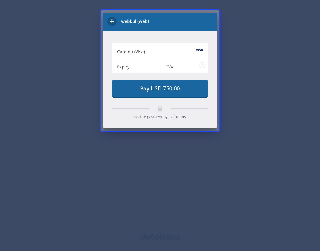 Odoo Website Datatrans Payment Gateway