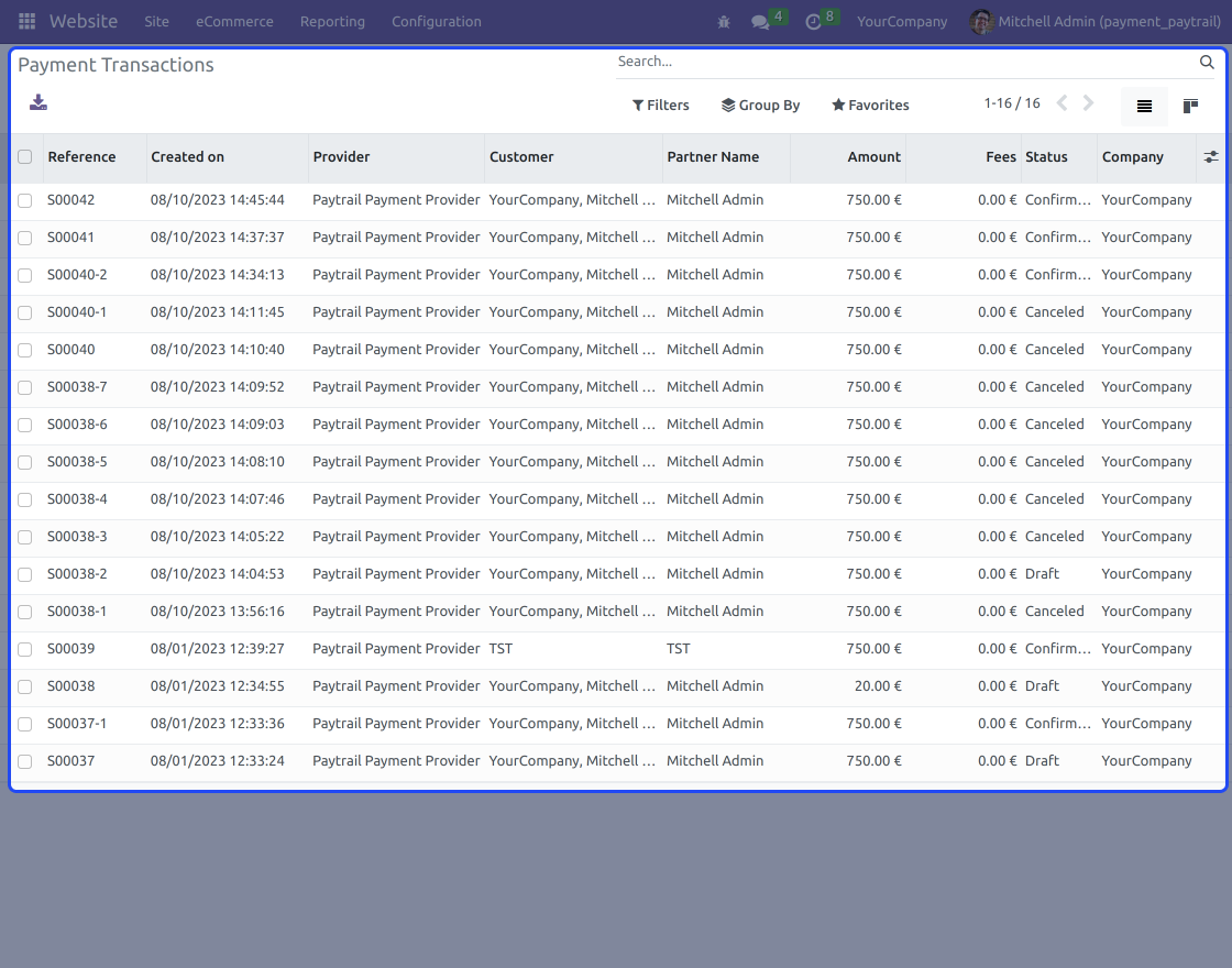 Odoo Website Paytrail Payment Gateway