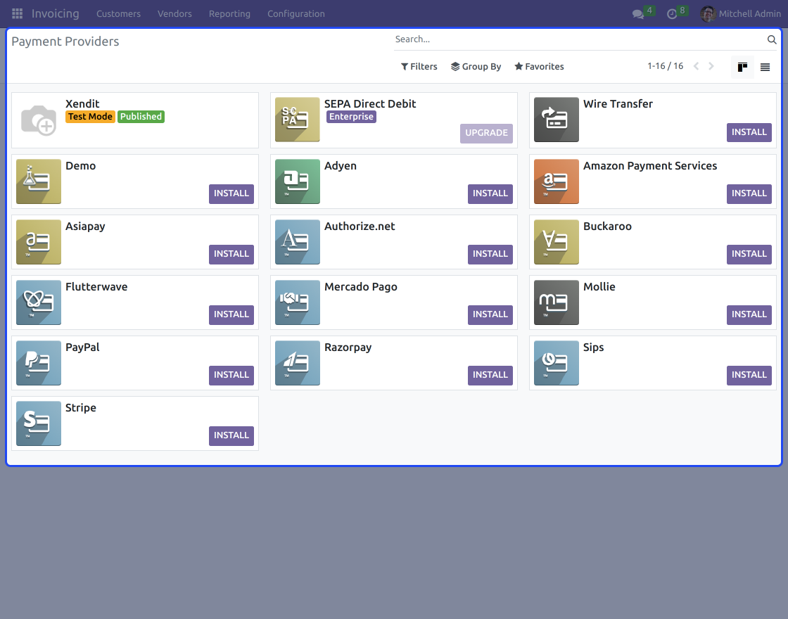Odoo Website Xendit Payment Acquirer