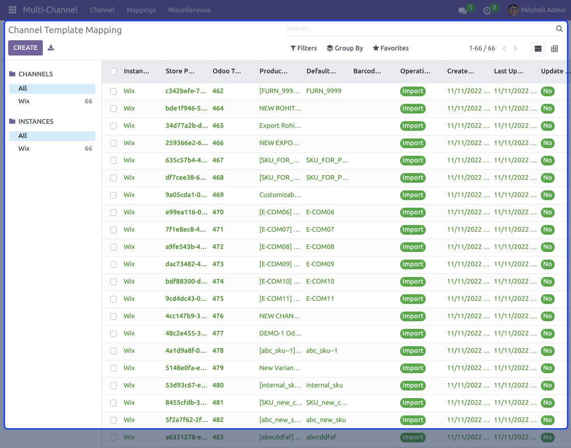Odoo Wix Connector for Multichannel