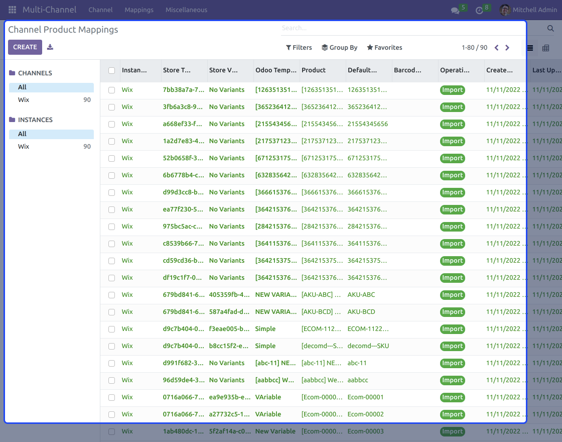 Odoo Wix Connector for Multichannel