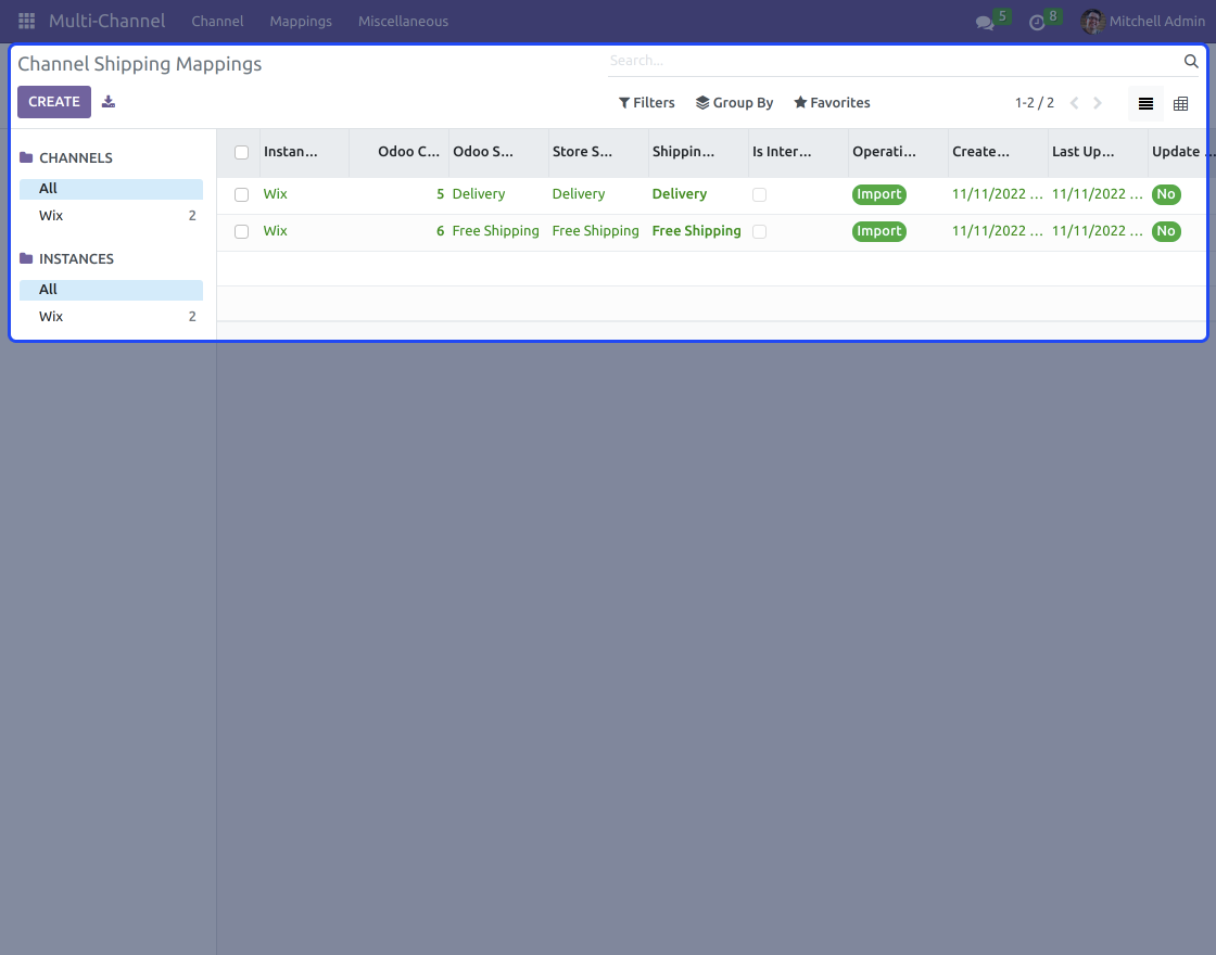 Odoo Wix Connector for Multichannel