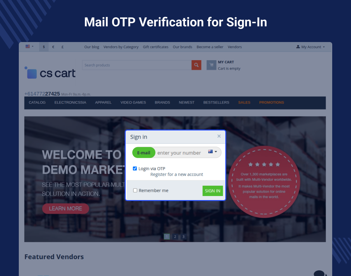 CS-Cart OTP Verification