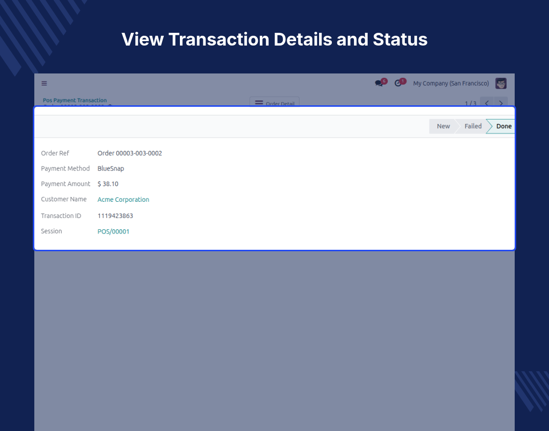 Odoo POS BlueSnap Payment Acquirer