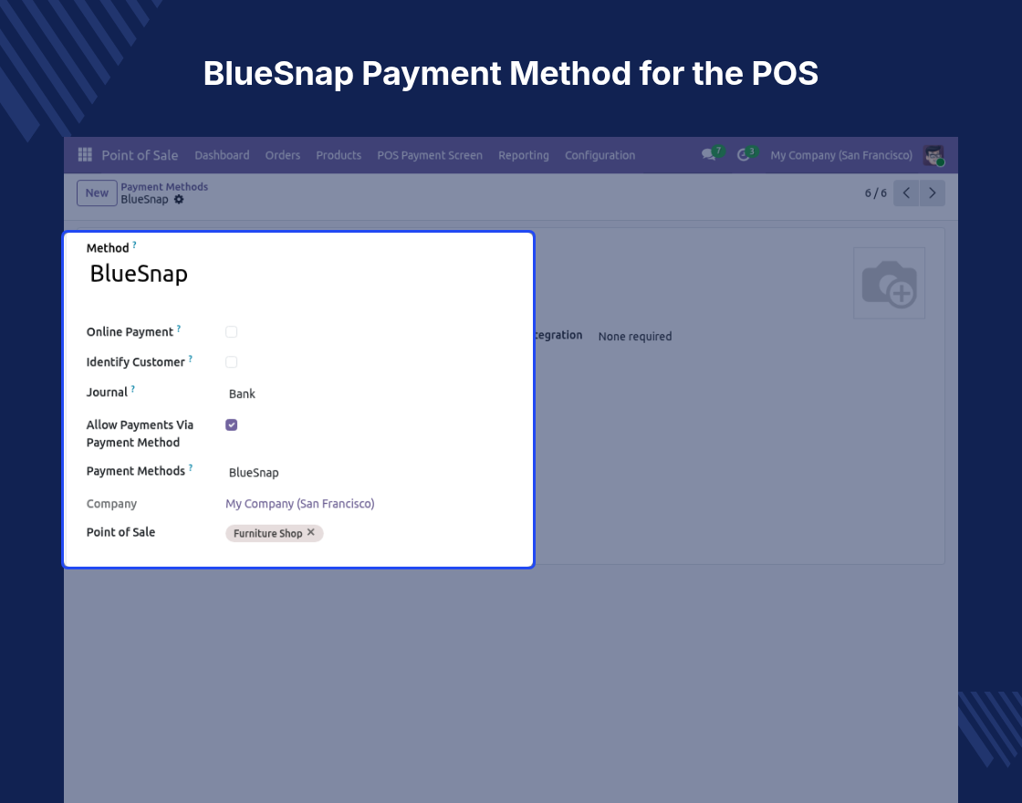 Odoo POS BlueSnap Payment Acquirer