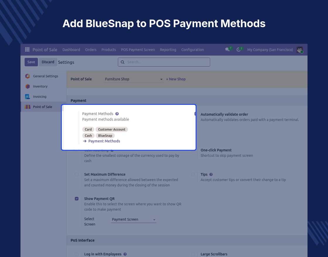 Odoo POS BlueSnap Payment Acquirer