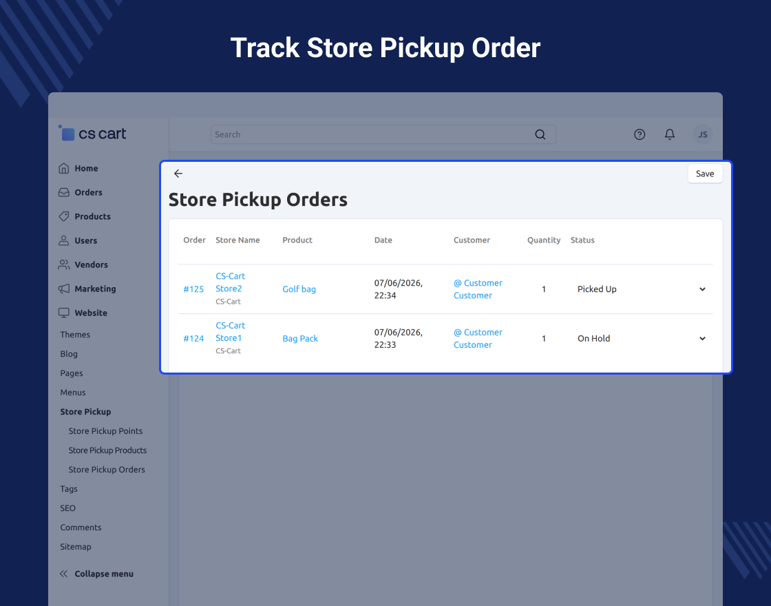 CS-Cart Store Pickup Shipping