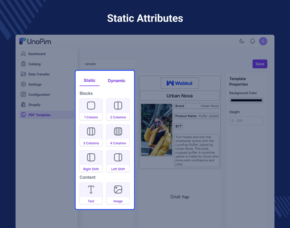 UnoPim PDF Generator