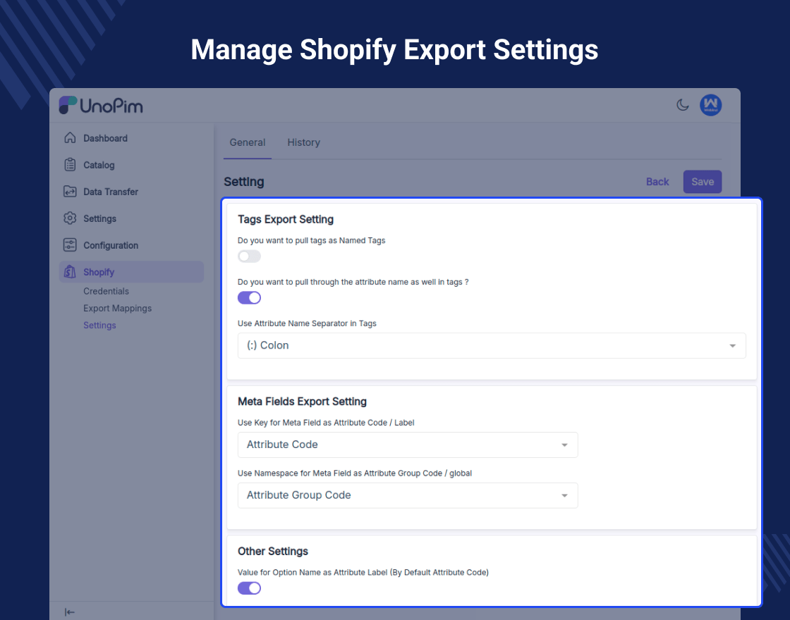 UnoPim Shopify Connector