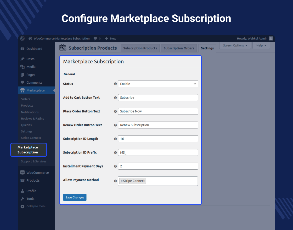 WooCommerce Multi Vendor Subscription