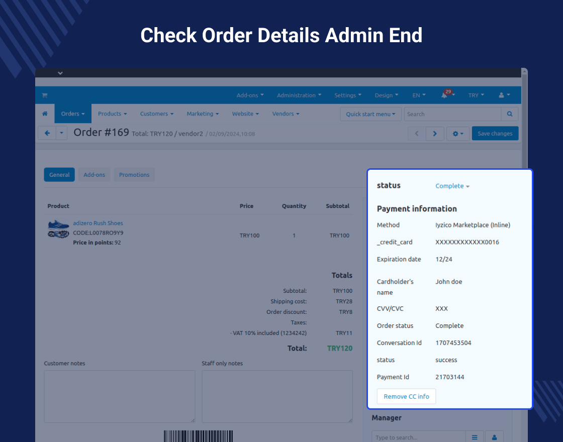CS-Cart Iyzico Multi-Vendor Payment Gateway
