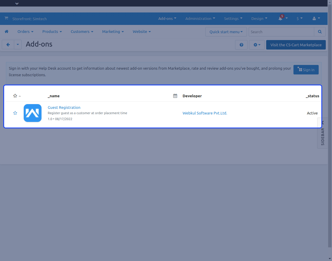 CS-Cart Auto Guest Registration