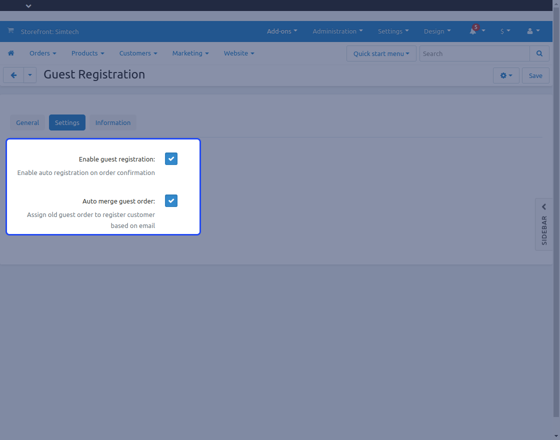 CS-Cart Auto Guest Registration