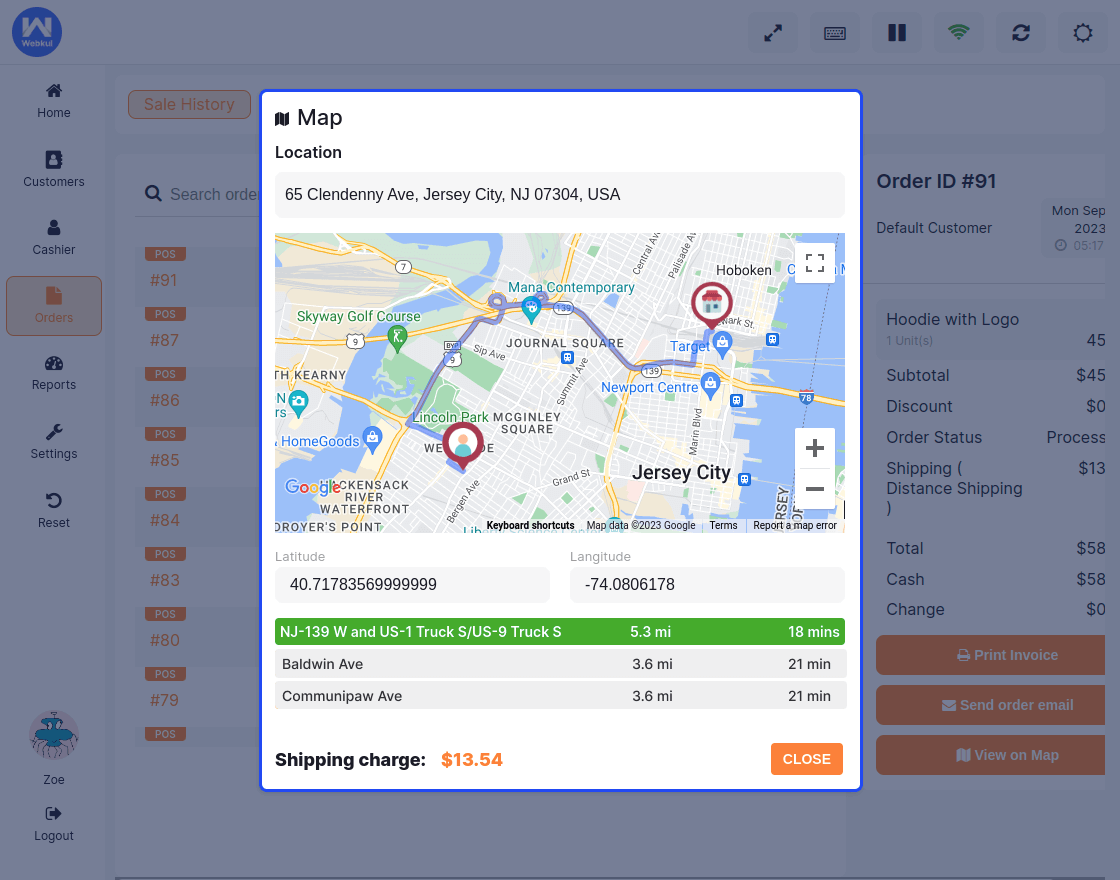 Delivery Management Addon for WooCommerce POS