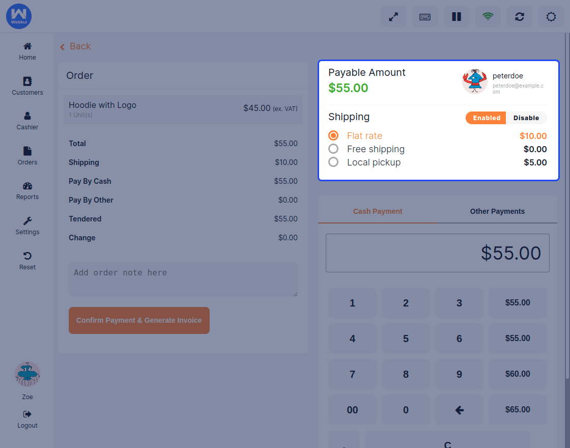Delivery Management Addon for WooCommerce POS