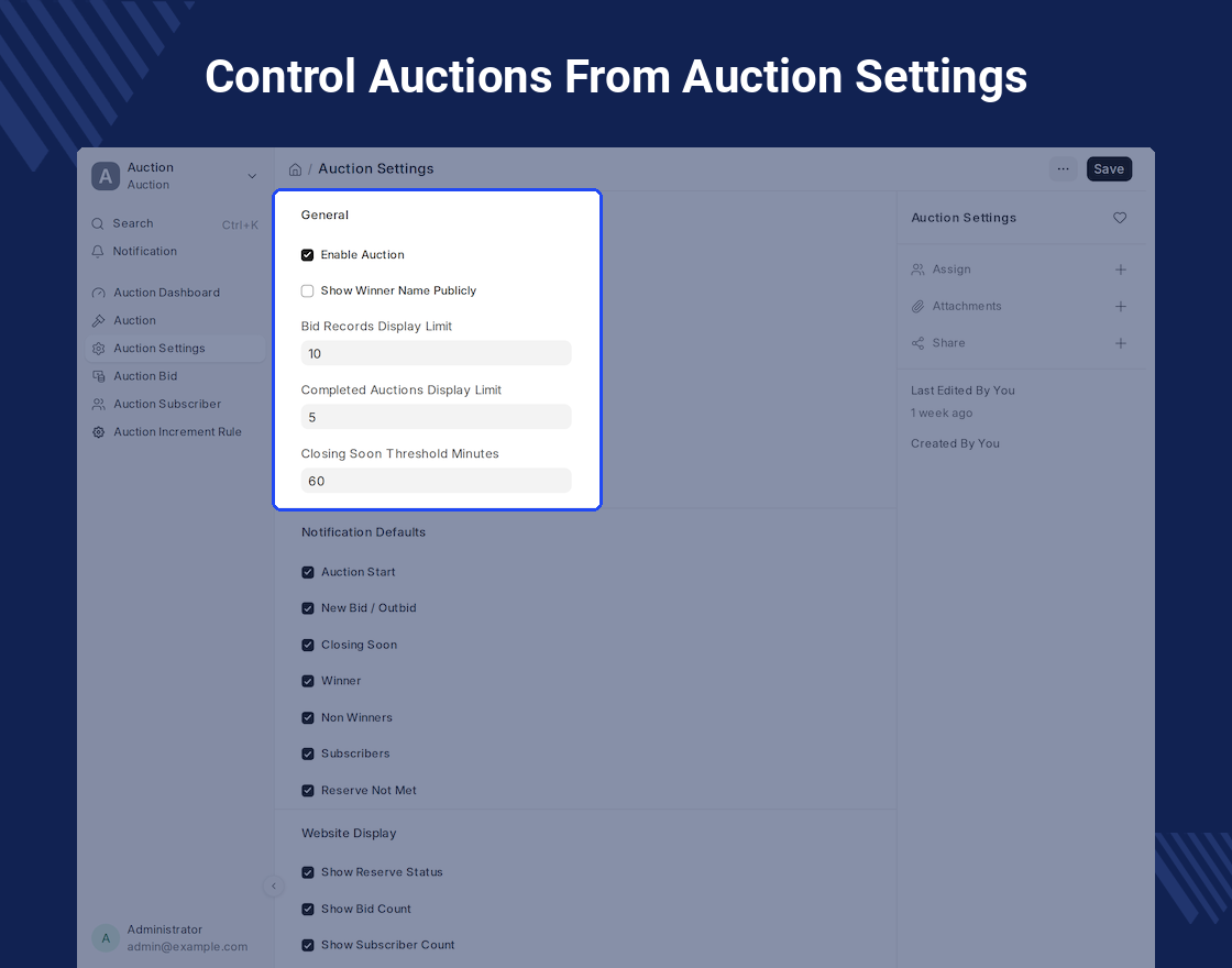 ERPNext Website Auction