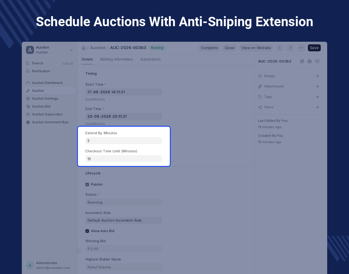 ERPNext Website Auction