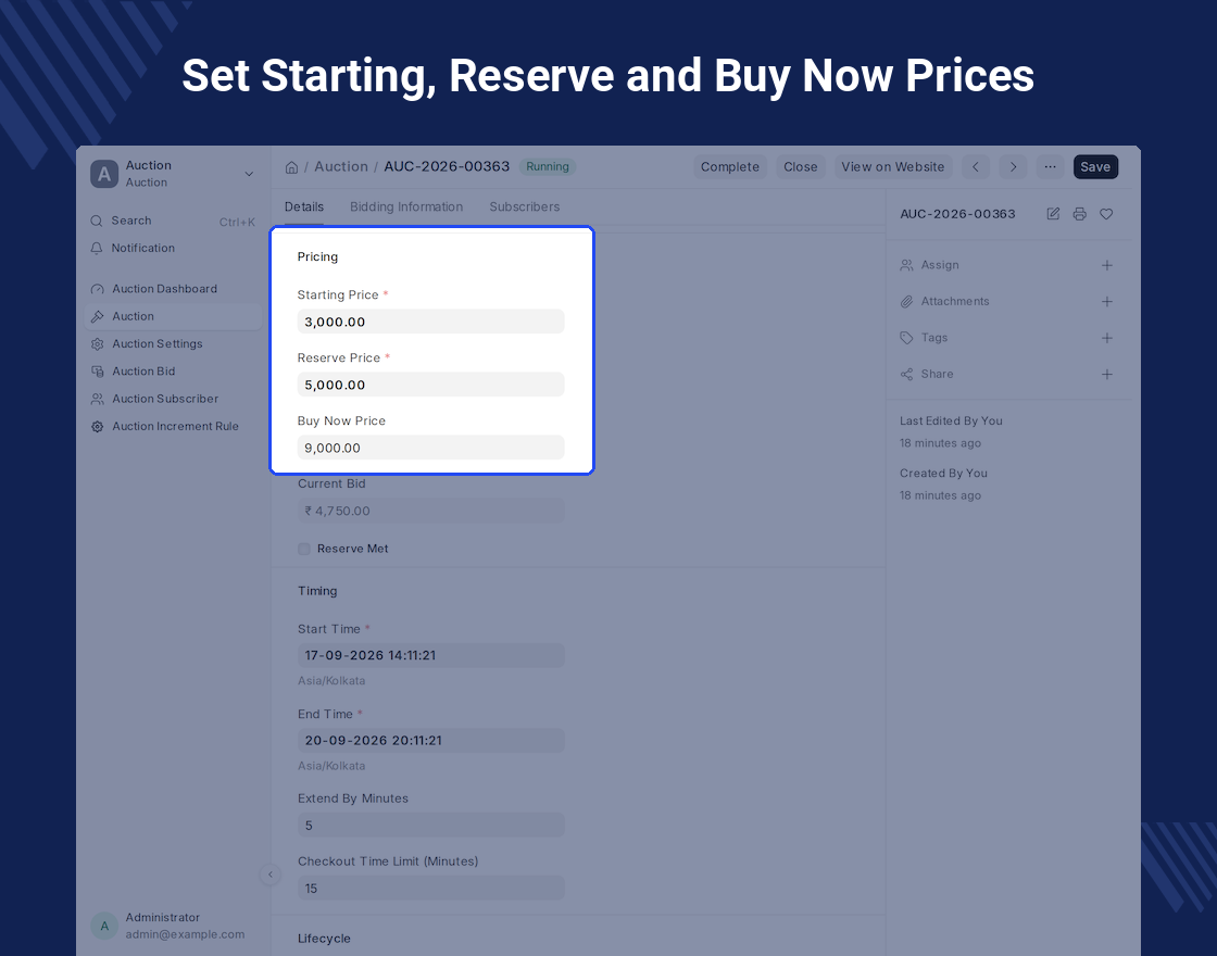 ERPNext Website Auction