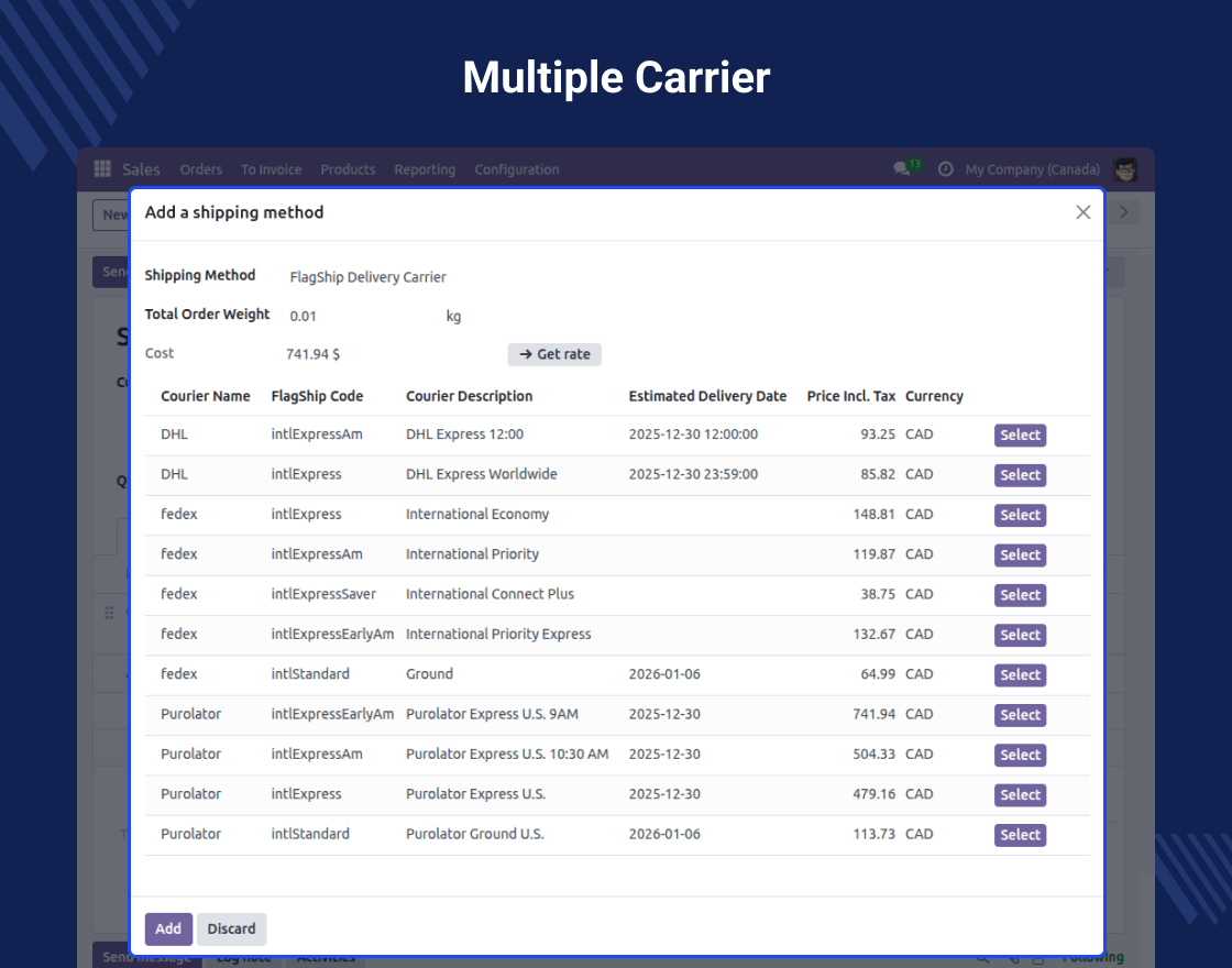 Odoo FlagShip Shipping Integration