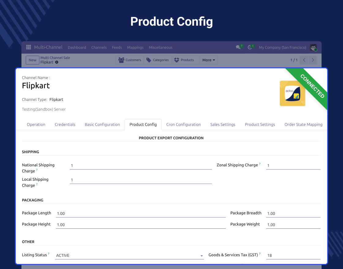 Odoo Multichannel Flipkart Connector