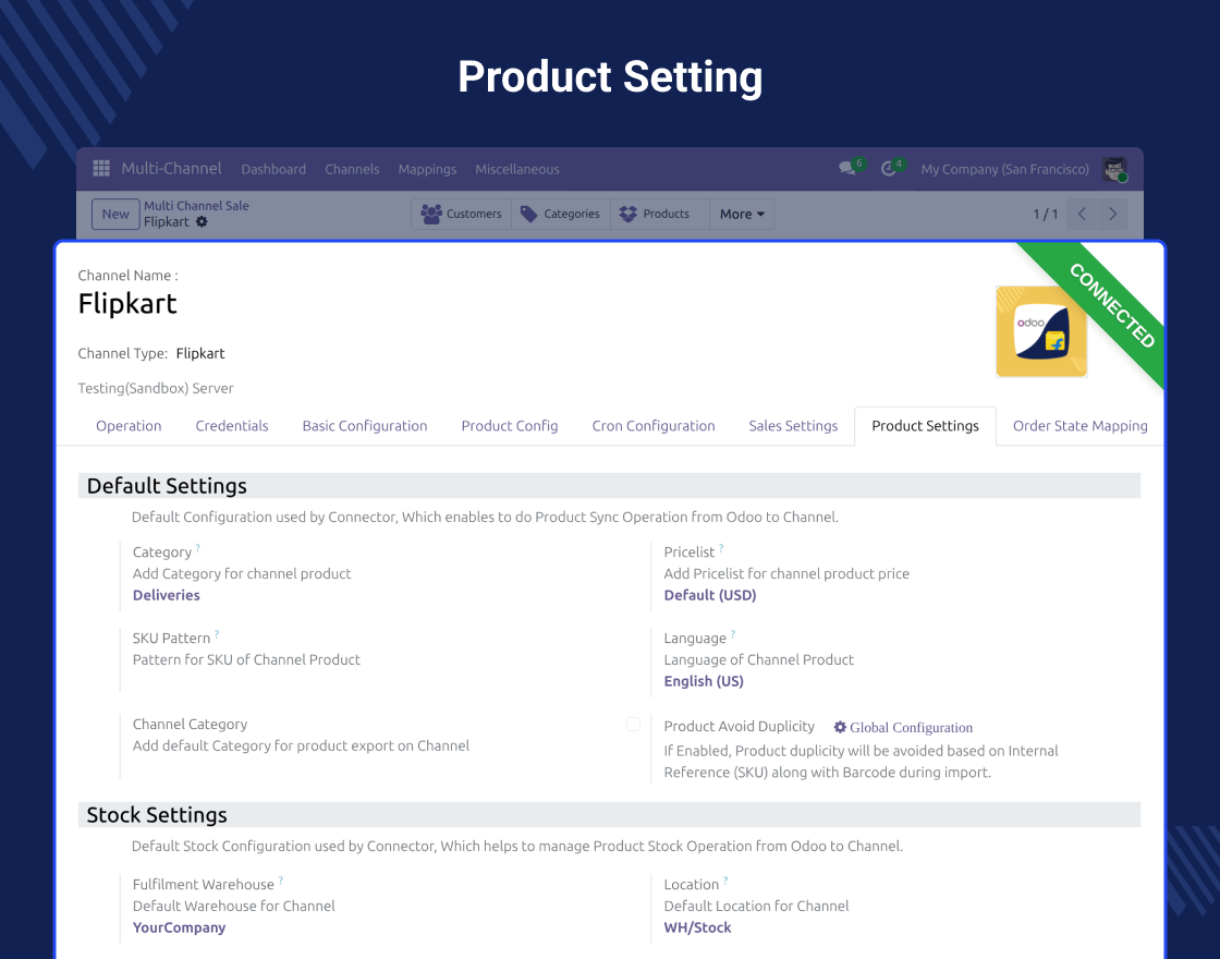 Odoo Multichannel Flipkart Connector