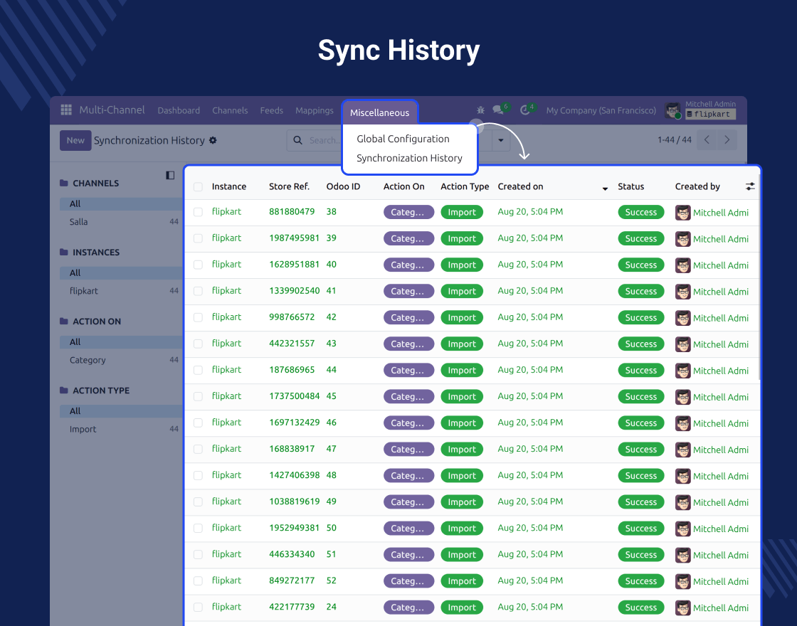 Odoo Multichannel Flipkart Connector