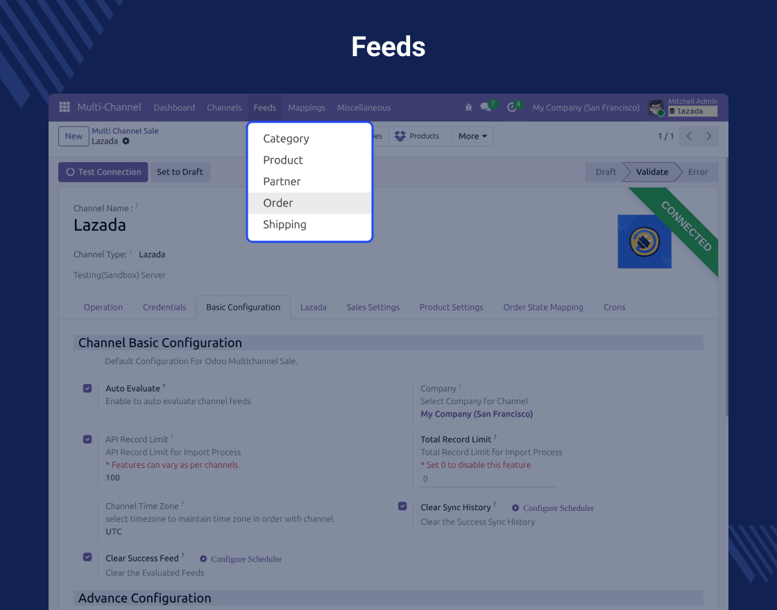 Odoo Lazada Connector for Multichannel