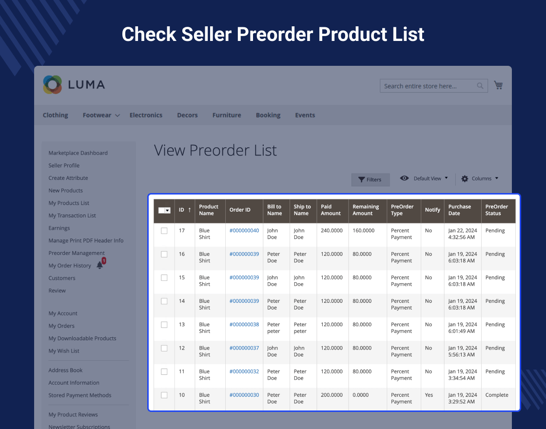 Magento 2 Pre-Order Marketplace Add-on