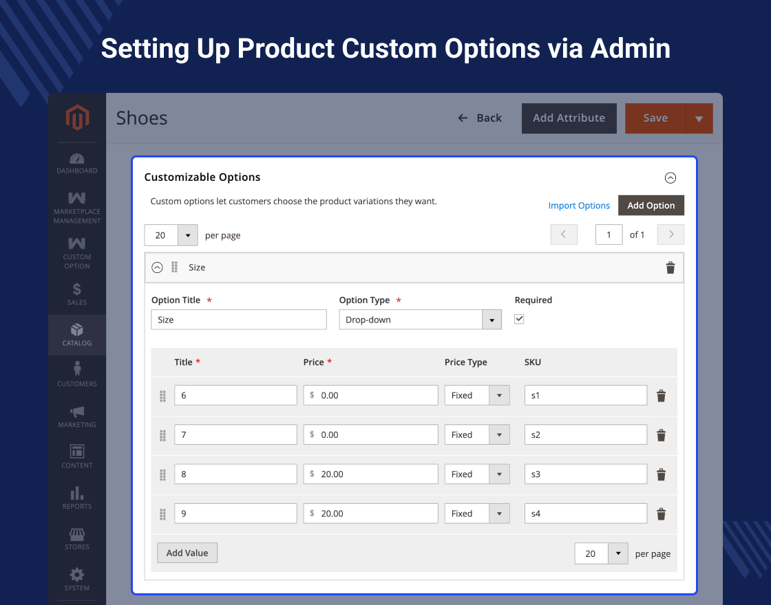 Magento 2 Custom Option Marketplace Add-on