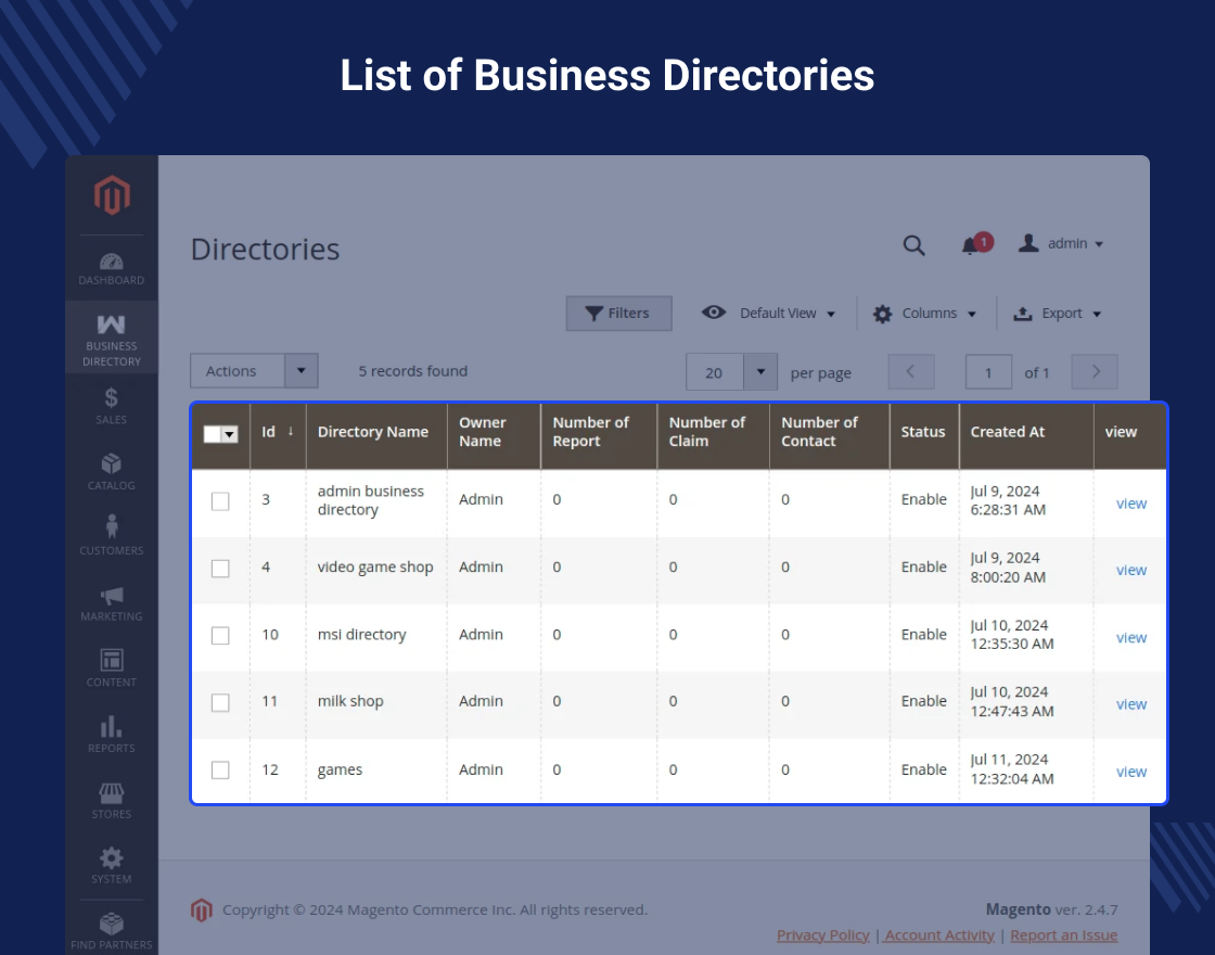 Magento 2 Business Directory