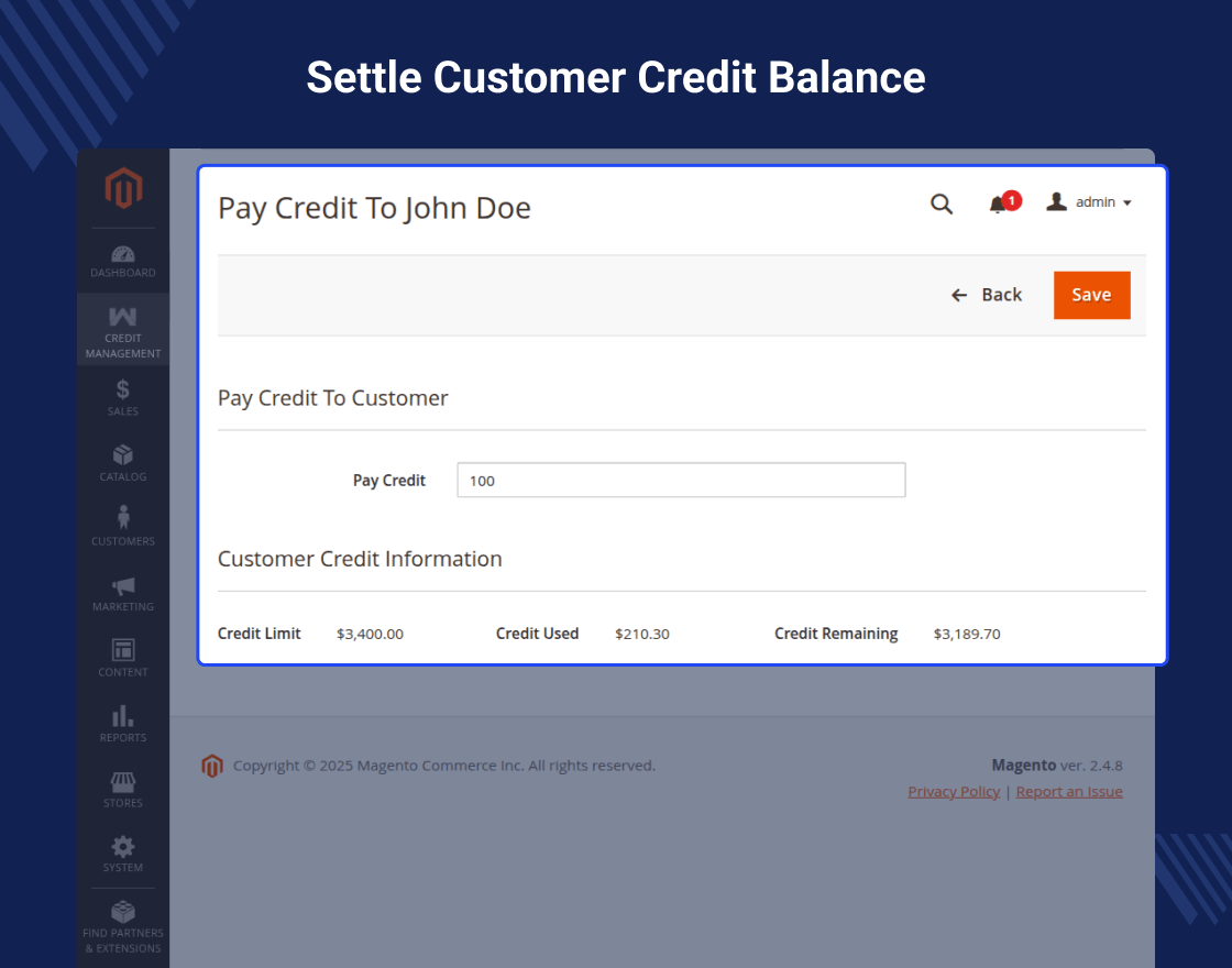 Magento 2 Credit System