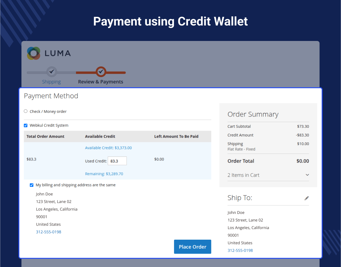 Magento 2 Credit System