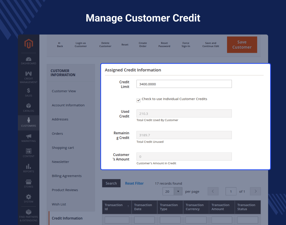 Magento 2 Credit System