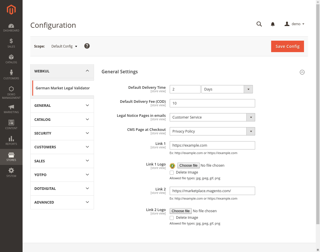Magento 2 German Market Legal Validator