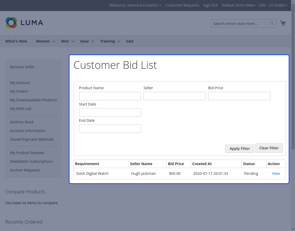 Magento 2 Marketplace Reverse Auction