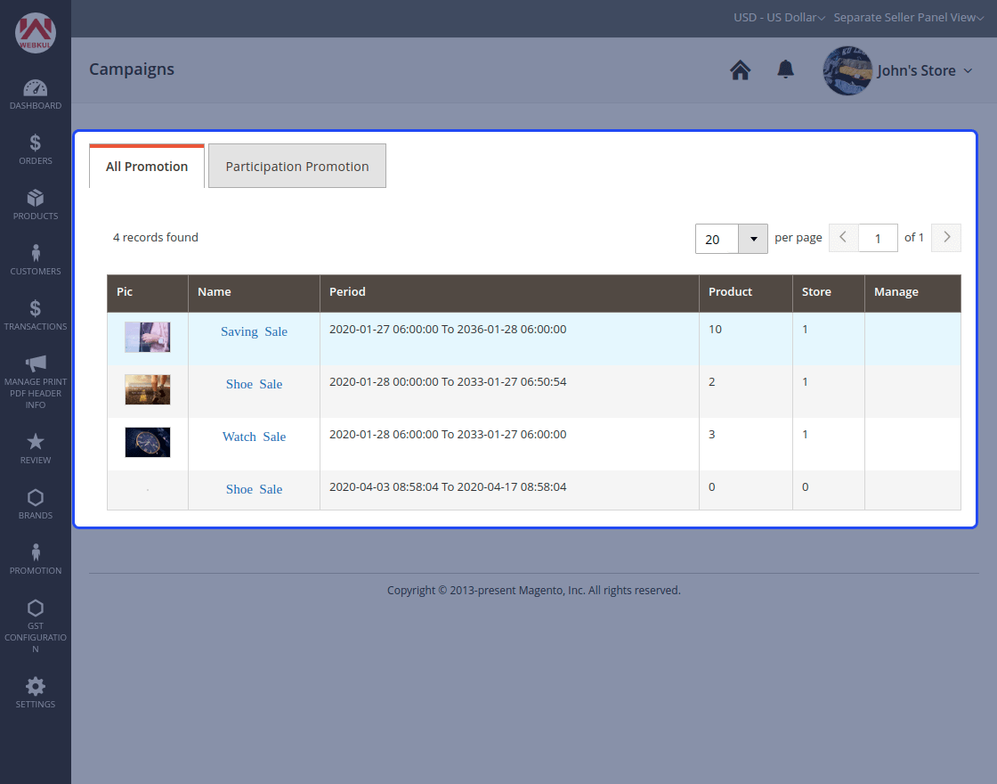 Magento 2 Marketplace Promotion Campaign