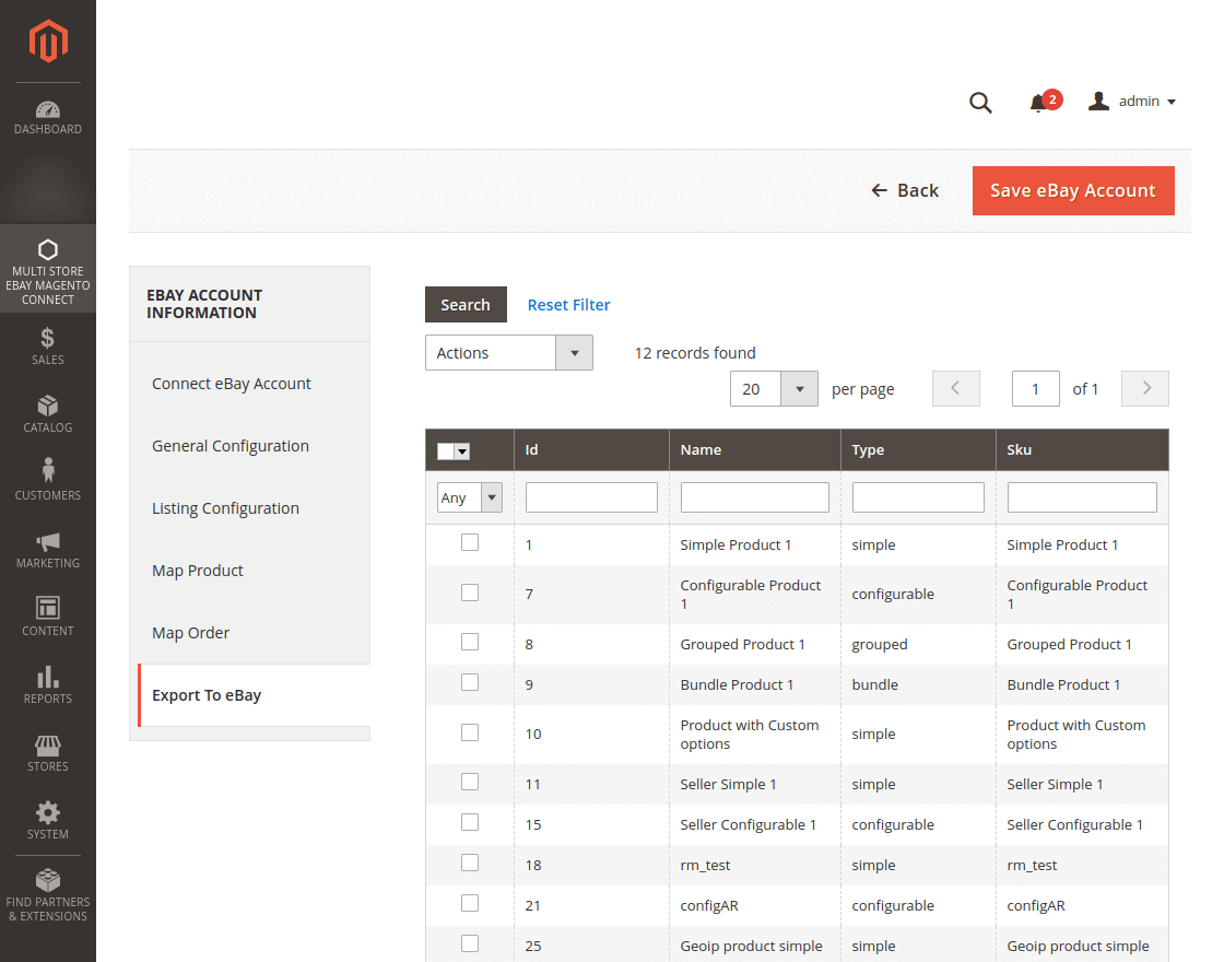 Magento 2 Multi eBay Account Connector 