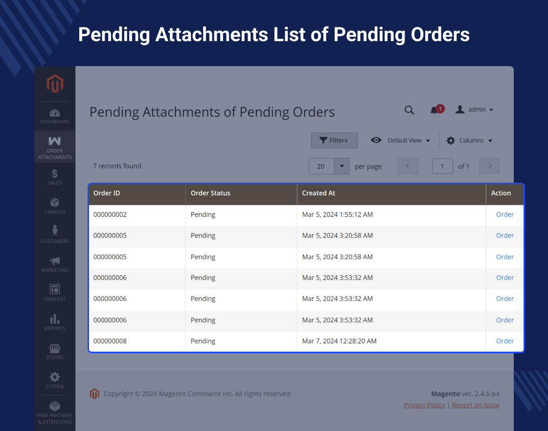 Magento 2 Order Attachment