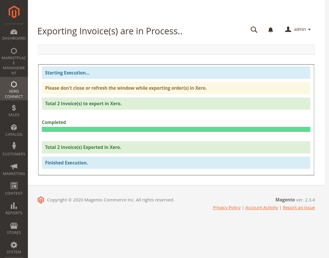 Xero Connector for Magento 2