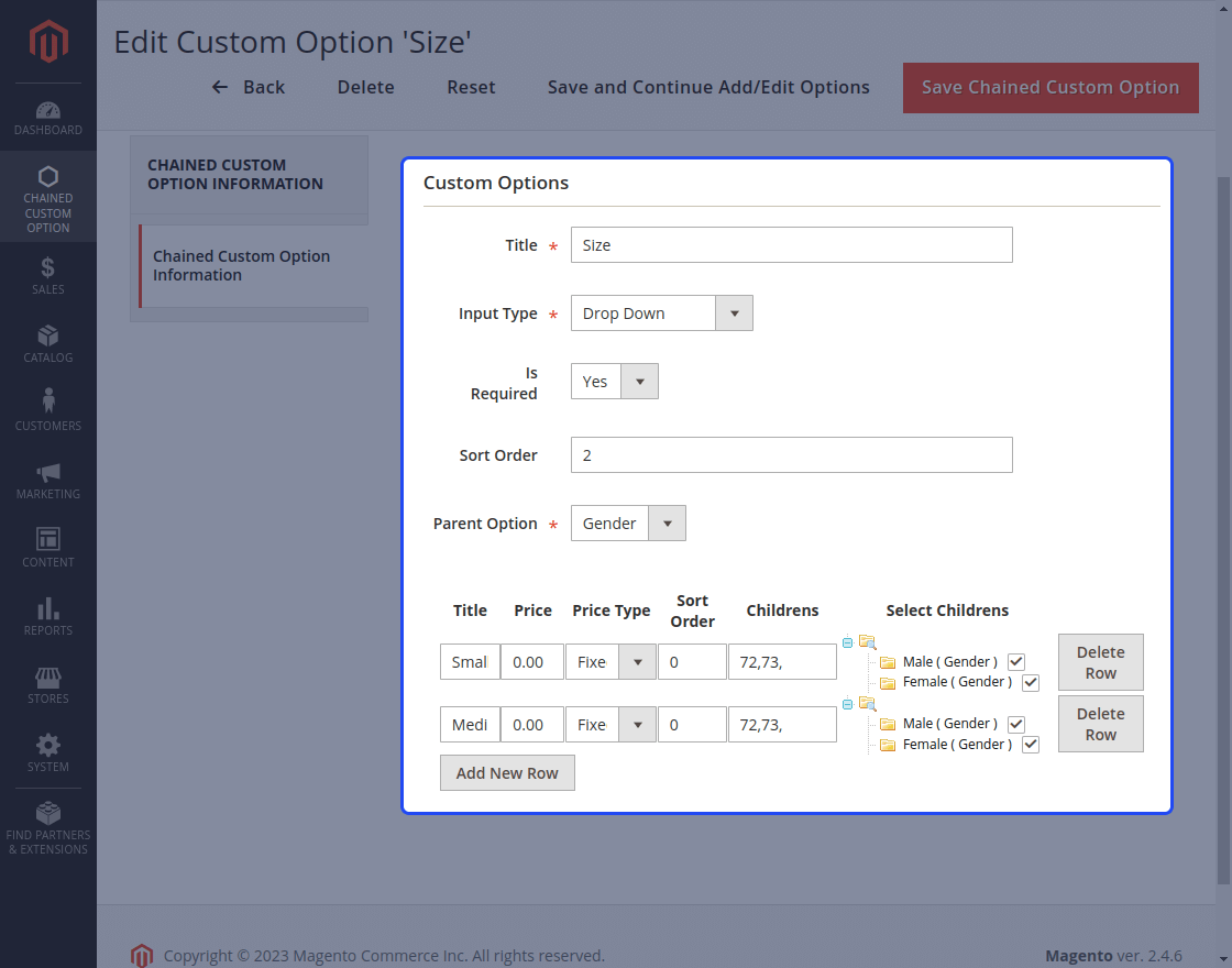 Magento 2 Dependent Custom Options 