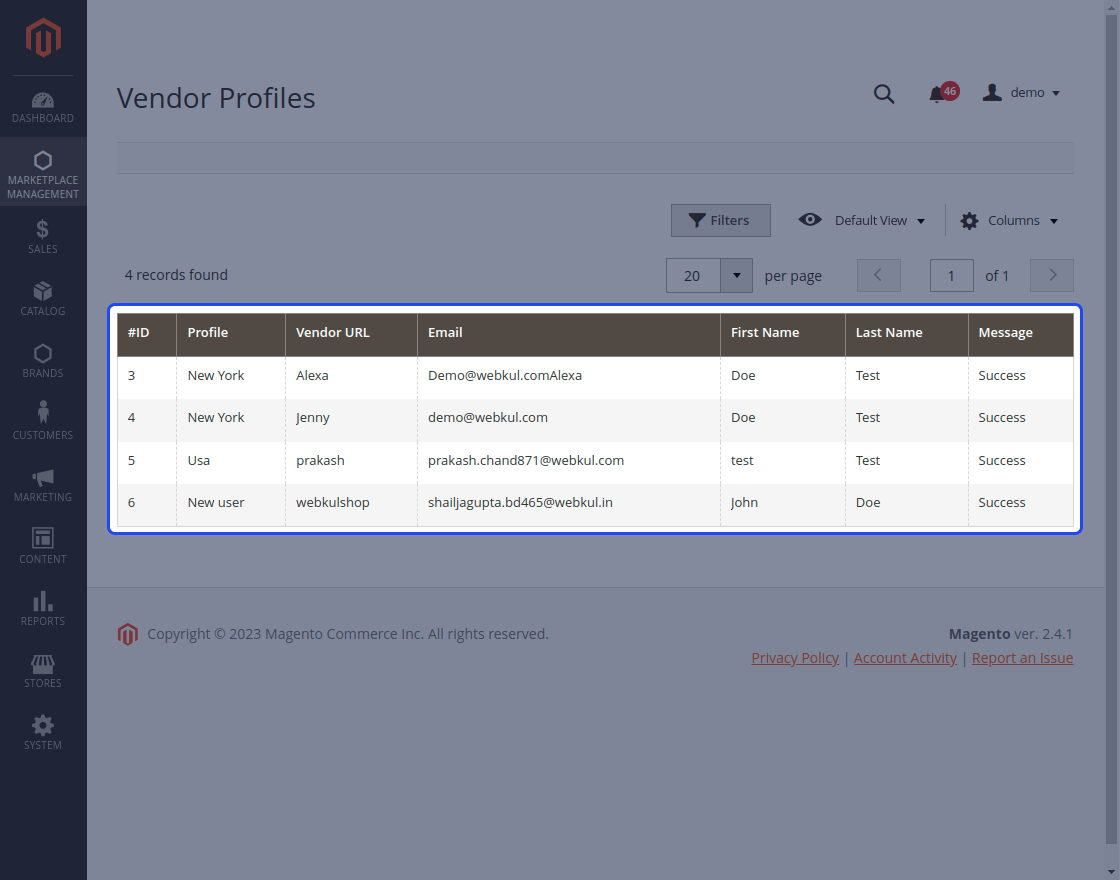 Magento 2 Marketplace Import Vendors