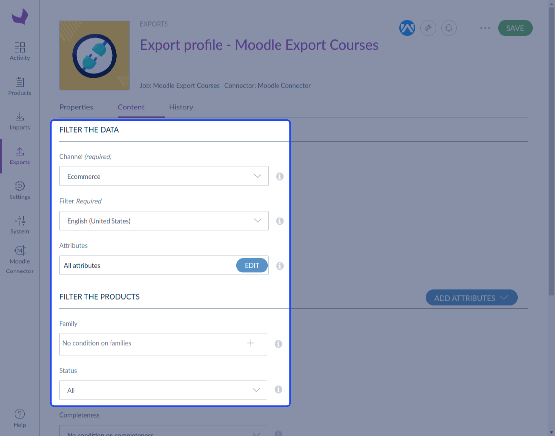 Moodle Akeneo Connector