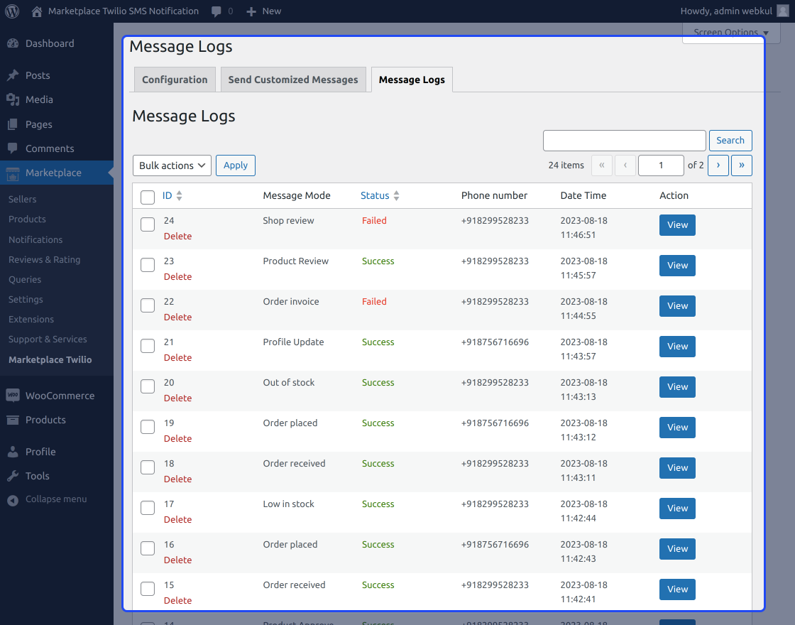 Multi-Vendor SMS Notification for WooCommerce