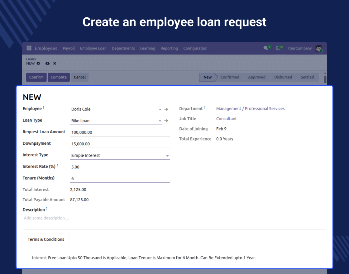 Odoo Employee Loan Management System