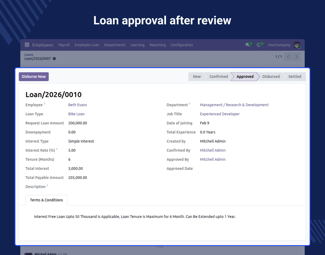 Odoo Employee Loan Management System