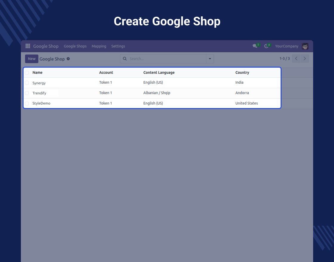 Odoo Google Shopping Feed