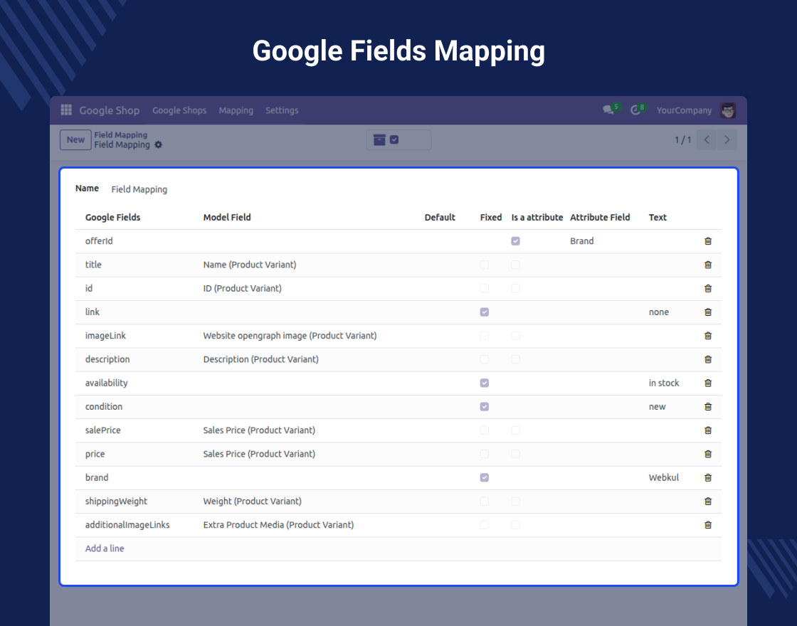 Odoo Google Shopping Feed